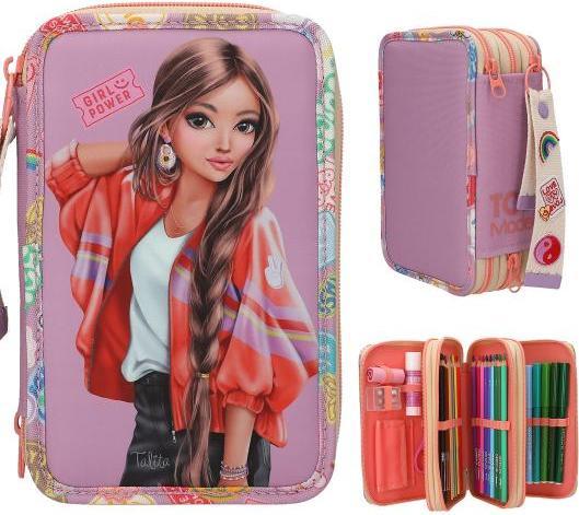 Produktbild Magni DEPESCHE TOPModel Federtasche 3fach GIRLPOWER mit Anhänger gefüllt
