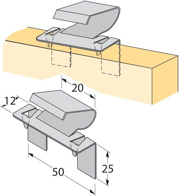 Hettich Turbo-Clip Sockelblendenhalter (Universalgleiter, 1 Stk.)