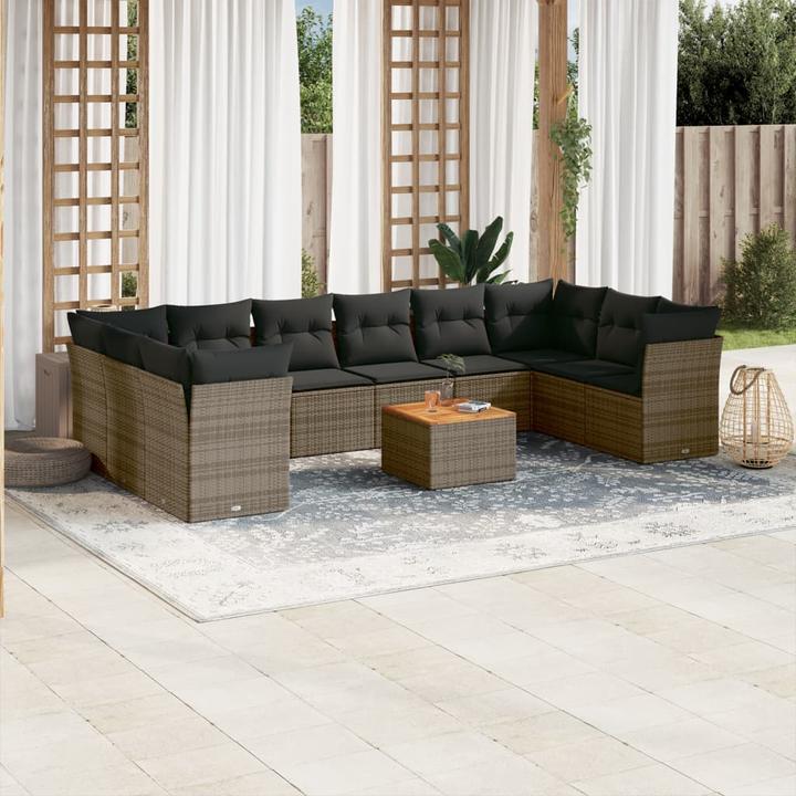 Immagine prodotto VidaXL Set da salotto da giardino da 10 pezzi con cuscini