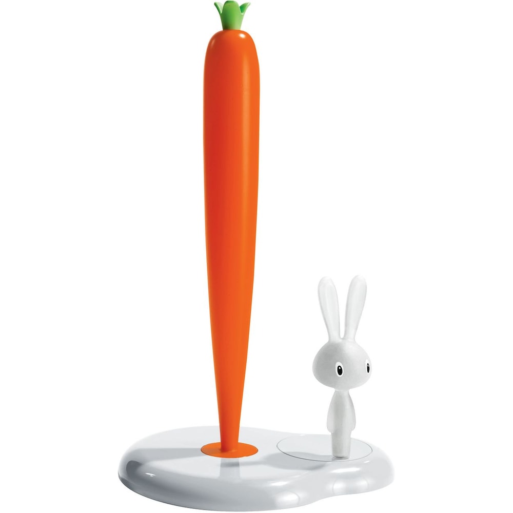 Alessi Bunny Carrot, Küchenrollenhalter, Orange, Weiss