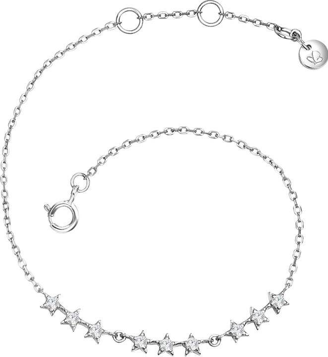 Immagine prodotto Glanzstücke München Stelle da donna in argento sterling con zirconia cubica argento 15,0 cm di lunghezza base + 2,5 cm (15 cm, Argento)