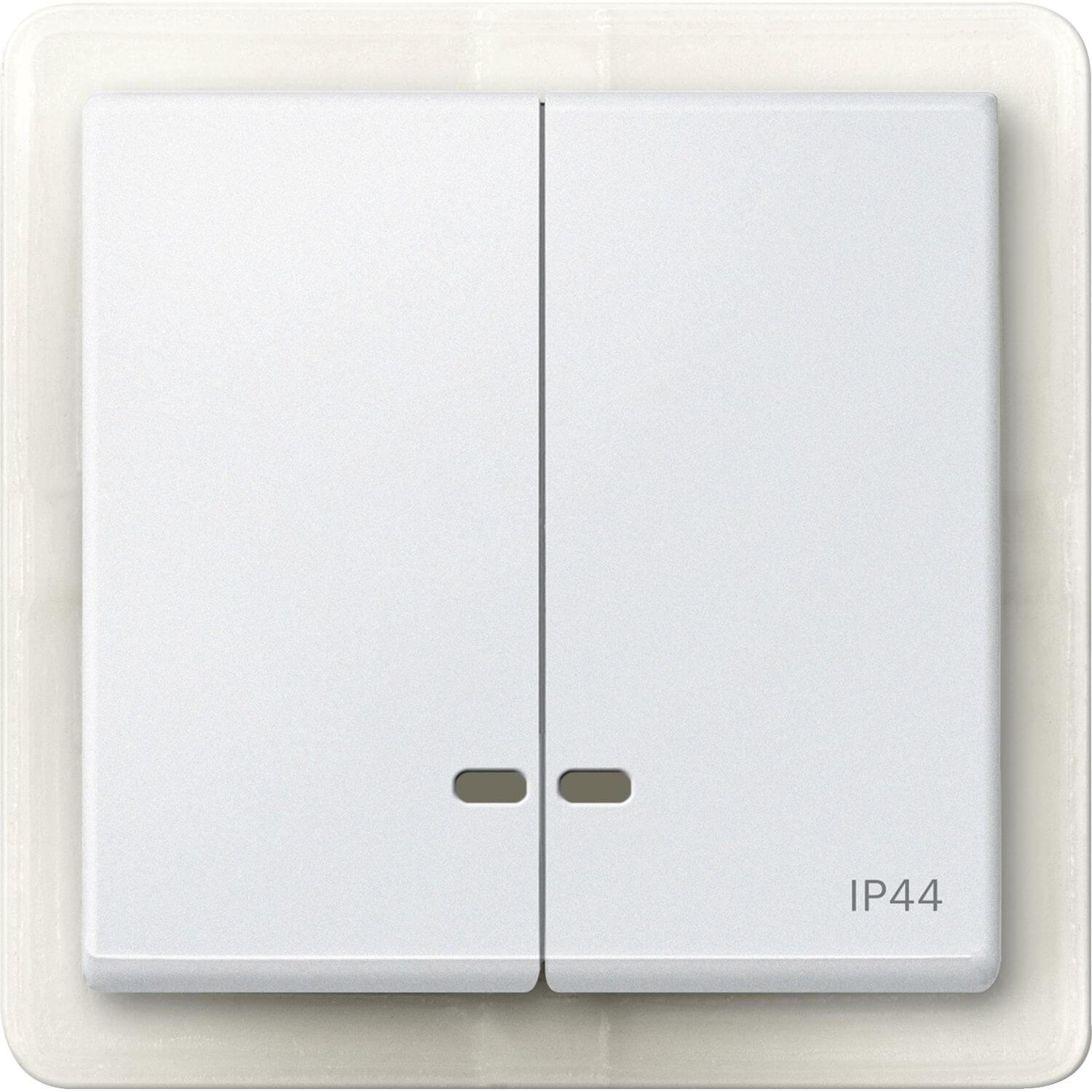 Merten, Zubehör Schalterprogramm, Doppelwippe mit Kontrollfenster IP44, MEG3424-0419
