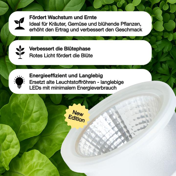 Actual product image Venso EcoSolutions E27 "Cultura" plant lamp 7W 60 °, improved photosynthesis and higher chlorophyll (LED, 240 V)