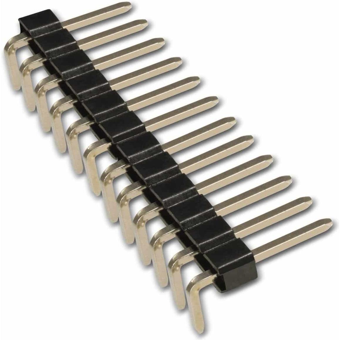 Eneroid Stiftleiste, abgewinkelt, vergoldet, 1x 10-polig, 10 Stück, Elektronikkabel + Stecker, Gold