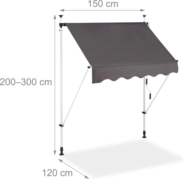 Actual product image Relaxdays Clamp awning (1.50 m)