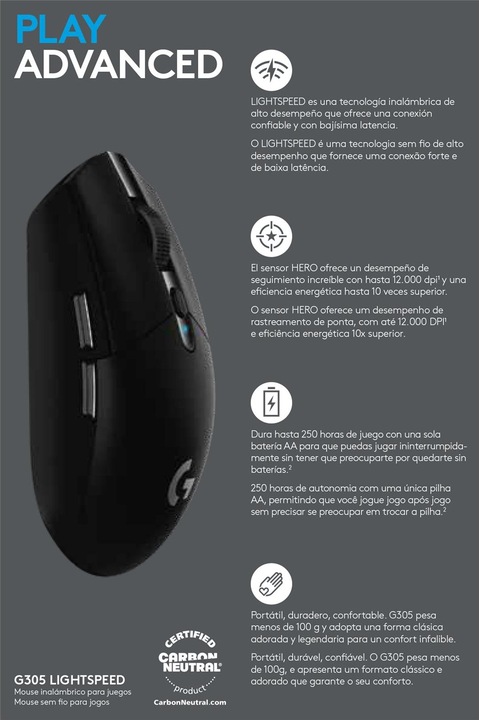 Actual product image Logitech G G305 Lightspeed (Wireless)