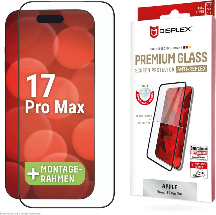 Displex Premium Glass, Full Cover Anti-Reflex Panzerglas (1 Pezzo/i, Apple iPhone 17 Pro Max)