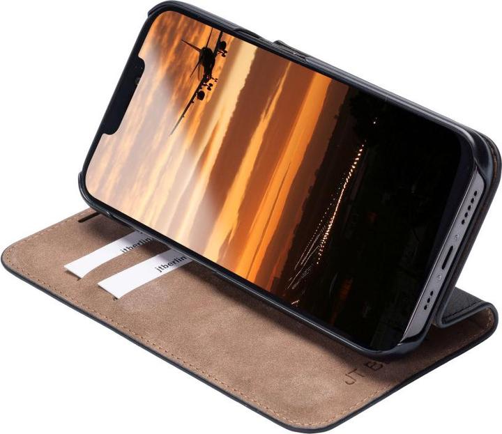 Produktbild JT Berlin iPhone 15 Pro Max - Tegel Flip Case schwarz (Apple iPhone 15 Pro Max)