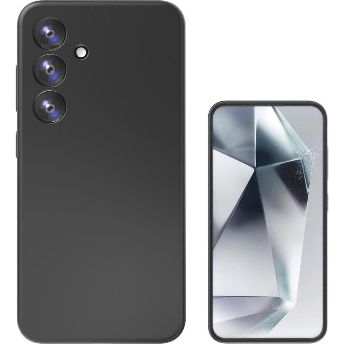 4smarts Silikon Case CupertinoQi2-kompatibel (Samsung Galaxy S24+), Smartphone Hülle, Schwarz