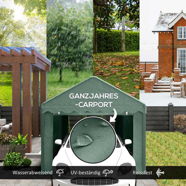 Actual product image Outsunny Carport Stahl, Polyester Grün