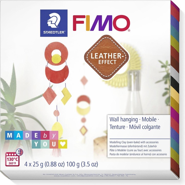 Actual product image Fimo modelling clay leather-effect set "Wall hanger