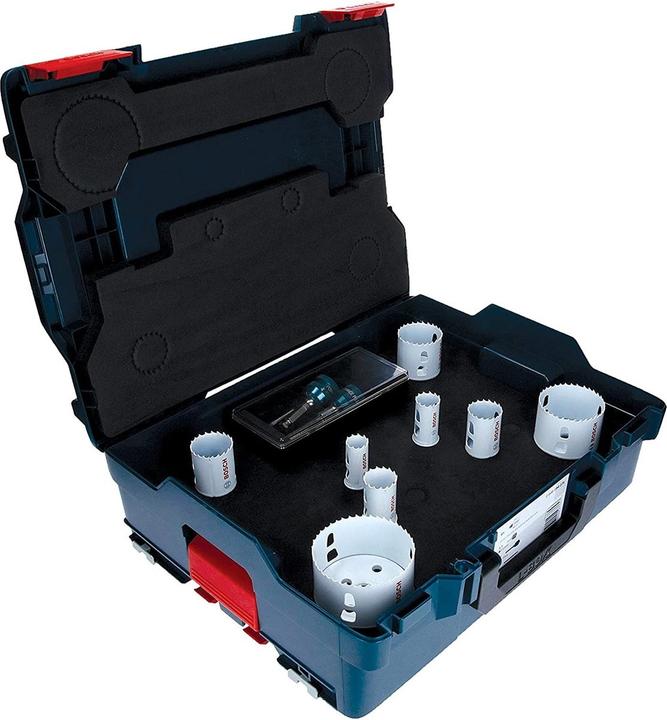 Actual product image Bosch Professional Zubehör 11-piece electrician's set, 1 Progressor for Wood&Metal hole saw (83 mm, 51 mm, 22 mm, 68 mm, 35 mm, 30 mm, 40 mm, 25 mm)