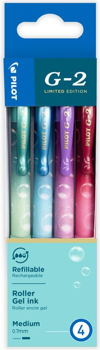 Image du produit Pilot Stylo à encre gel G-2 Bubbles (Bleu, Pink, Vert, Violet, 4x)
