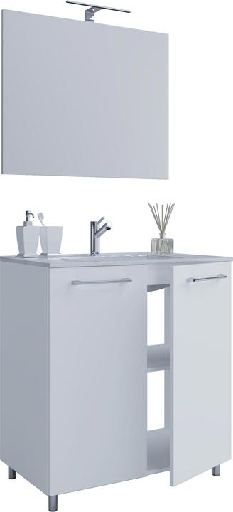 VCM 3-piece stand washbasin washbasin Badinos 2 revolving doors mirror