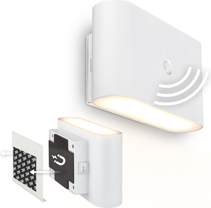 Briloner CHET LED Akku Wandleuchte mit Sensor - Weiss (280 lm)