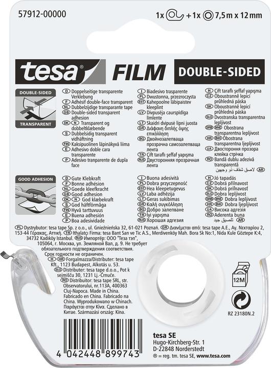 Immagine prodotto tesa Dispenser per nastro adesivo e 1 rotolo a doppia faccia (87 mm)