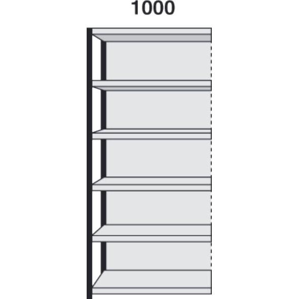 Thumbnail - Kerkmann, Regal, Magazin-Regal Stora 100 Regalfeld mit Rückwand BxTxH 100x50x225cm schwarz/lichtgrau