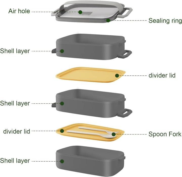 Produktbild Beeptrum Stapelbare Bento-Lunchbox inkl. Besteck