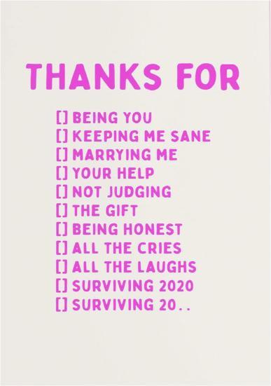 Produktbild Studio Inktvis Postkarte Danke, dass du du bist pink