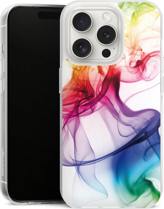 Produktbild DeinDesign Silikon Hülle für Apple iPhone 15 Pro Handyhülle Case Smartphone Schutzhülle Farbe Regenbogen (Apple iPhone 15 Pro)