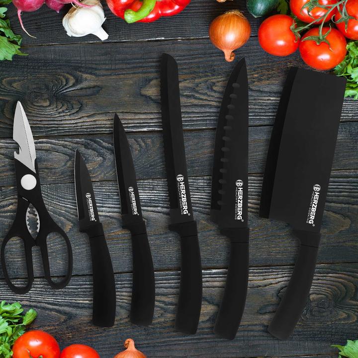 Produktbild JTI Messerset mit drehbarem Ständer, 8-teilig - Schwarz
