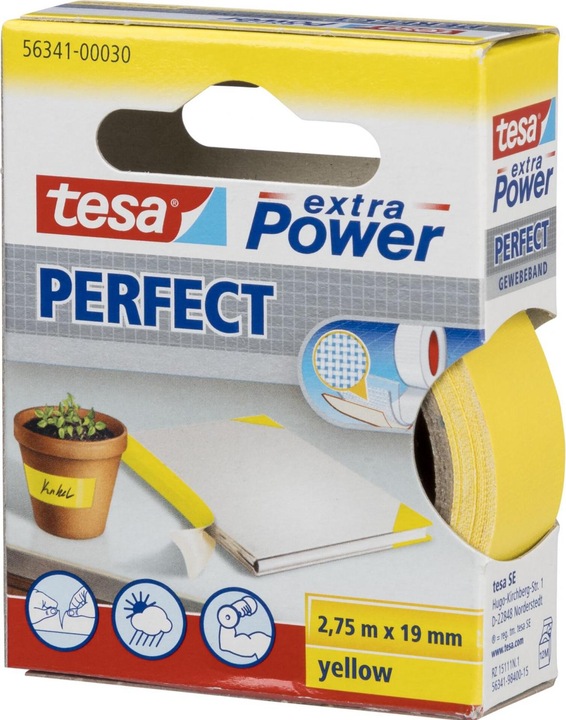 Actual product image tesa EXTRA POWER PERFECT fabric tape, fabric-reinforced duct tape (19 mm)