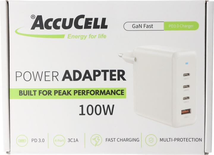 Actual product image AccuCell 100W GaN Charger (100 W, 4 ports)