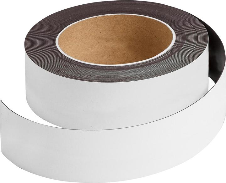 Actual product image Brady B-859, magnetic strips, white, 50mm x 10m, can be labelled and wiped off (1 roll)