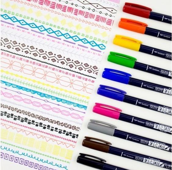 Energie-Label Tombow Fudenosuke (Mehrfarbig, 10 x)