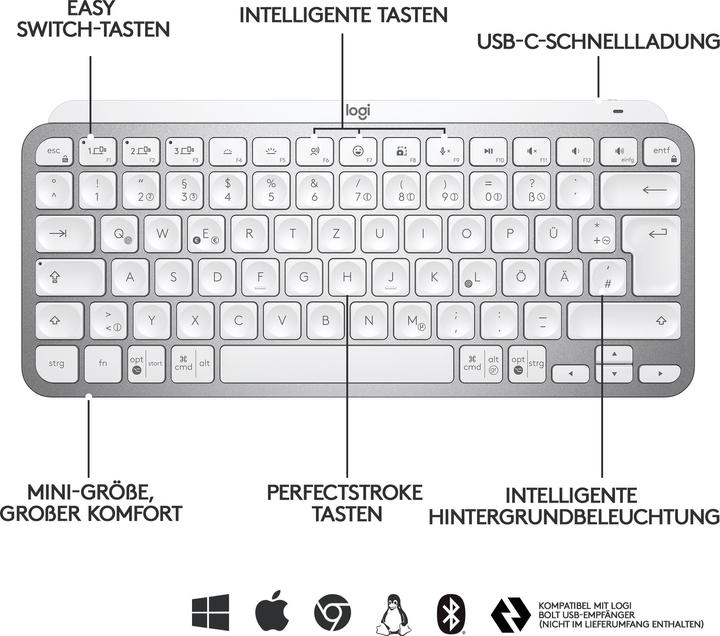 Immagine prodotto Logitech MX Keys Mini (Ing. Int., Senza fili)