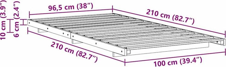 Produktbild vidaXL Bettgestell (100 x 210 cm)