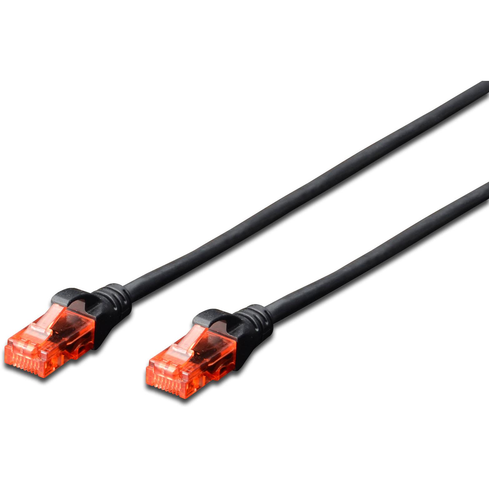 Digitus CAT 6 U-UTP Patchkabel Cu LSZH AWG 26/7 Länge 0,50 m Farbe Schwarz (U/UTP, CAT6, 0.50 m), Netzwerkkabel