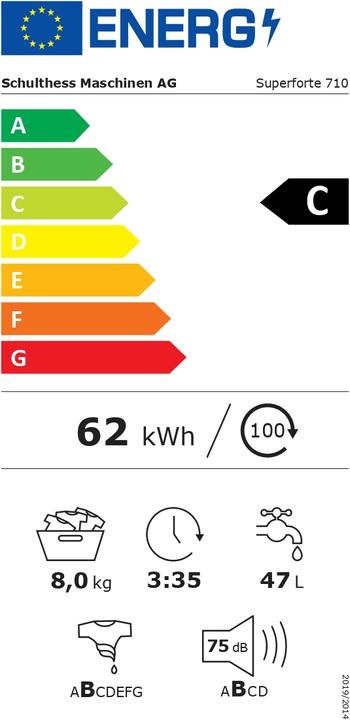 Label énergétique Schulthess 8710.2ACEF (8 kg, Gauche)