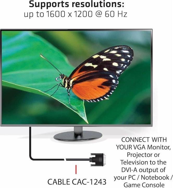 Actual product image Club 3D Dvi — VGA (3 m)