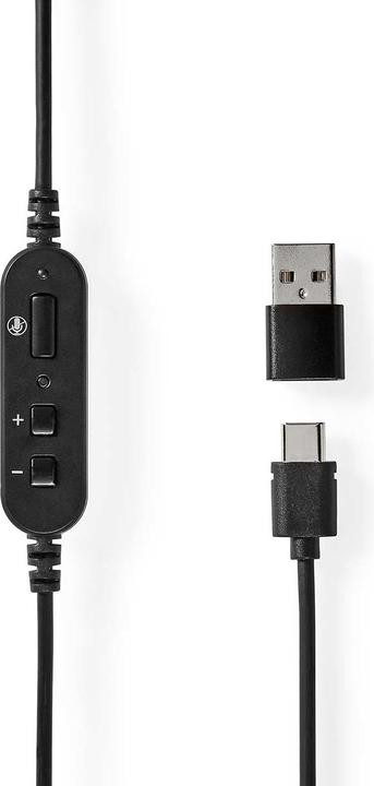 Produktbild Nedis PC Headset On-Ear, Stereo - Black (Kabelgebunden, USB-A)