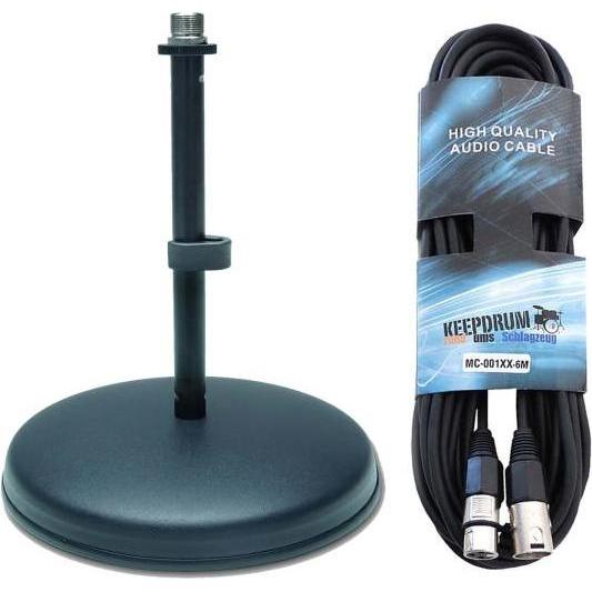 keepdrum MS032 Tischmikrofon Stativ mit Mikrofonkabel, Mikrofonständer