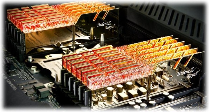 Produktbild G.Skill Trident Z Royal Gold 16GB DDR4 3600-14 K2 F4-3600C14D-16GTRGA (2 x 8GB, 3600 MHz, DDR4-RAM, DIMM)