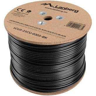Lanberg LCU5-21CU-0305-BK Netzwerkkabel 305 m Cat5e U/UTP (UTP) Schwarz (U/UTP, CAT5e, 305 m), Netzwerkkabel