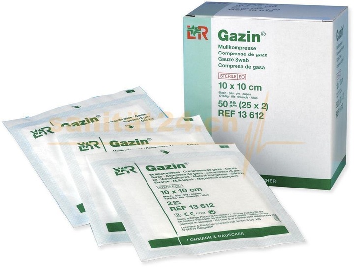 Actual product image Gazin Compresses sterile 10x10cm, 100 pcs. compresses