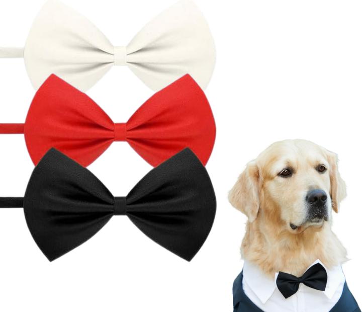 Suba Set of 3 Dog Collars with Bow Tie (Dog life jacket)