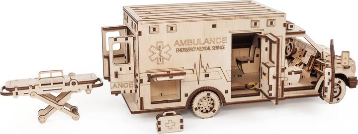 Actual product image Eco Wood Art Mechanical 3D wooden-puzzle - Ambulance (386 parts)
