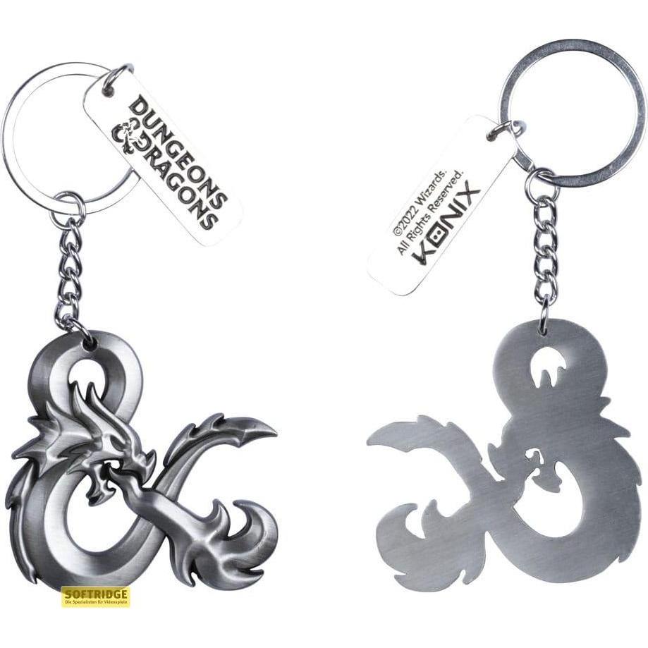 Konix, Herren, Schlüsselanhänger, Dungeons & Dragons porte-clés 3D Logo, Grau