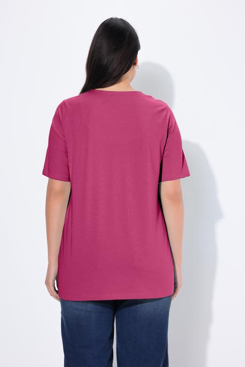 Actual product image Ulla Popken Essential Notch Neck Stretch Tee (60)