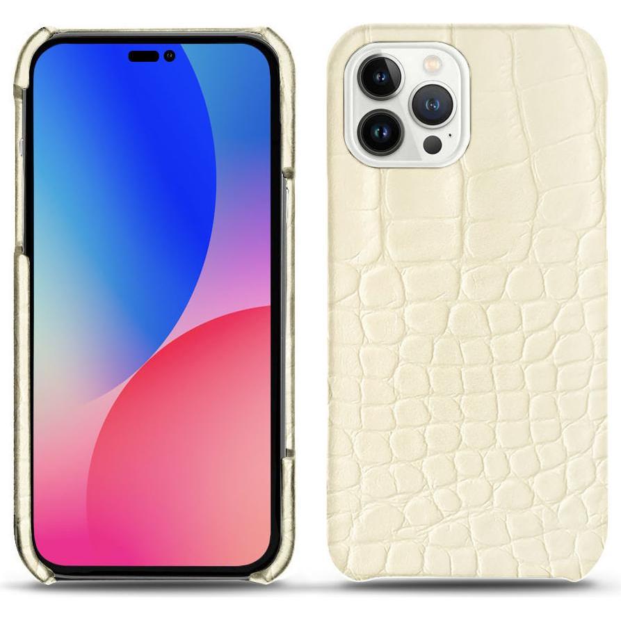 Noreve Lederschutzhülle (Apple iPhone 14 Pro Max), Smartphone Hülle, Beige