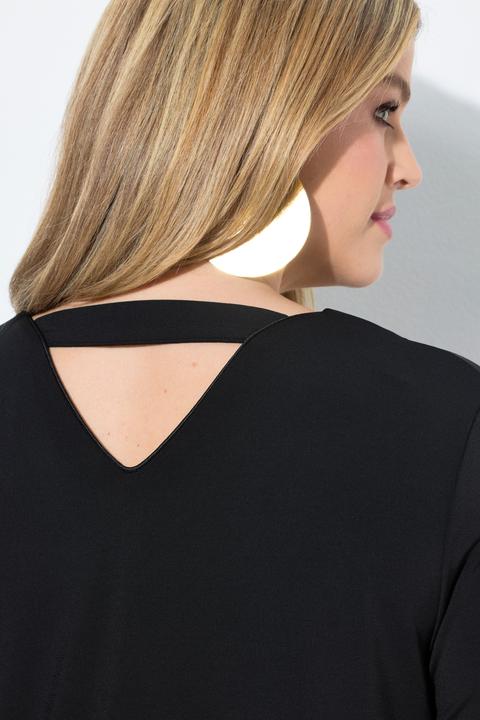 Actual product image Ulla Popken Back Cutout Flounce Panel Dress (62)