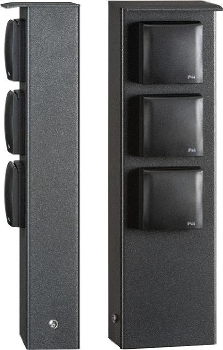 LCD 016 Wandcontactdoos met randaarde grafiet IP44