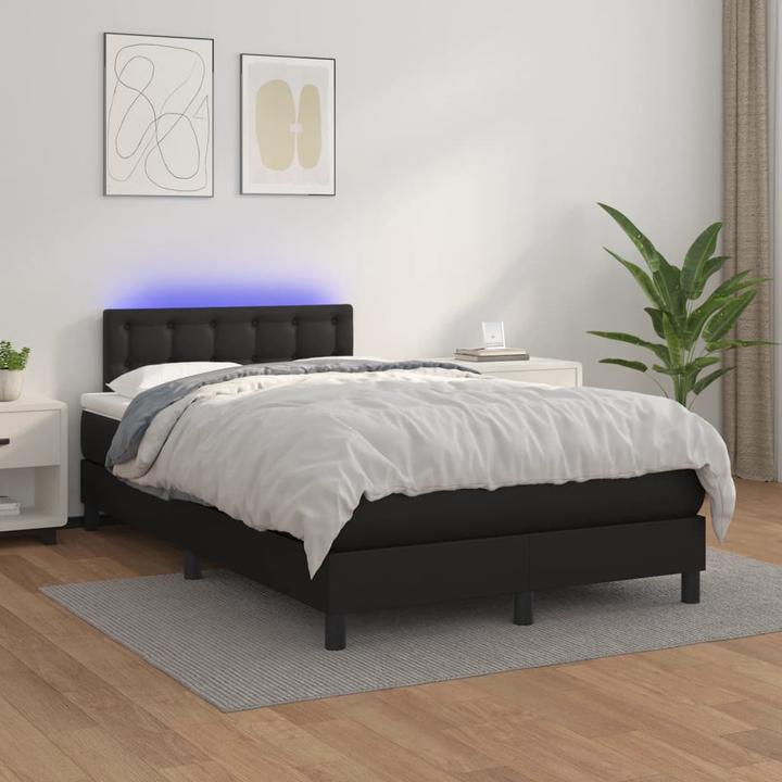 Actual product image vidaXL Bo x springbett mit Matratze & LED 120 x 190 cm Kunstleder (120 x 190 cm)