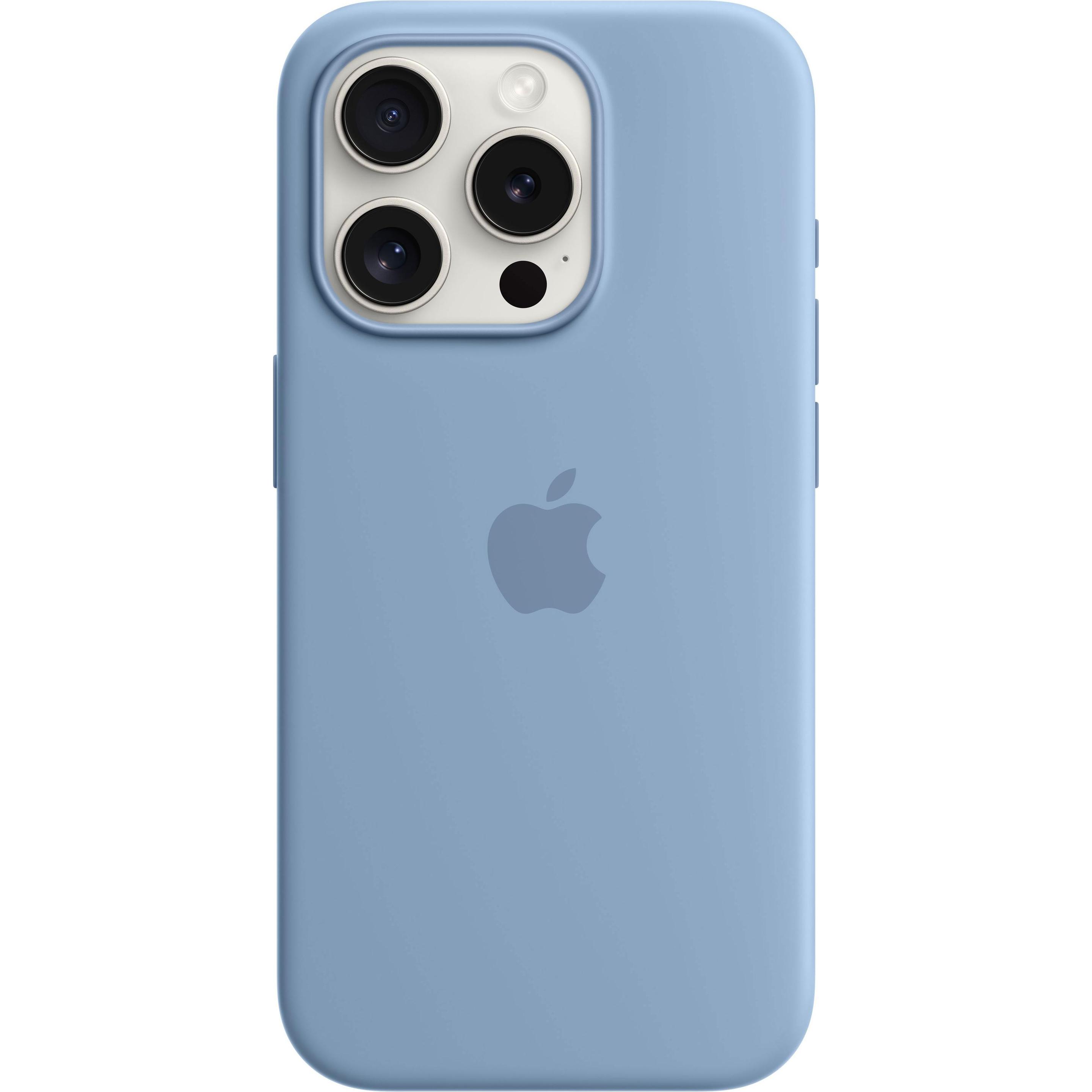 Apple Silikon Case mit MagSafe (Apple iPhone 15 Pro), Smartphone Hülle, Blau