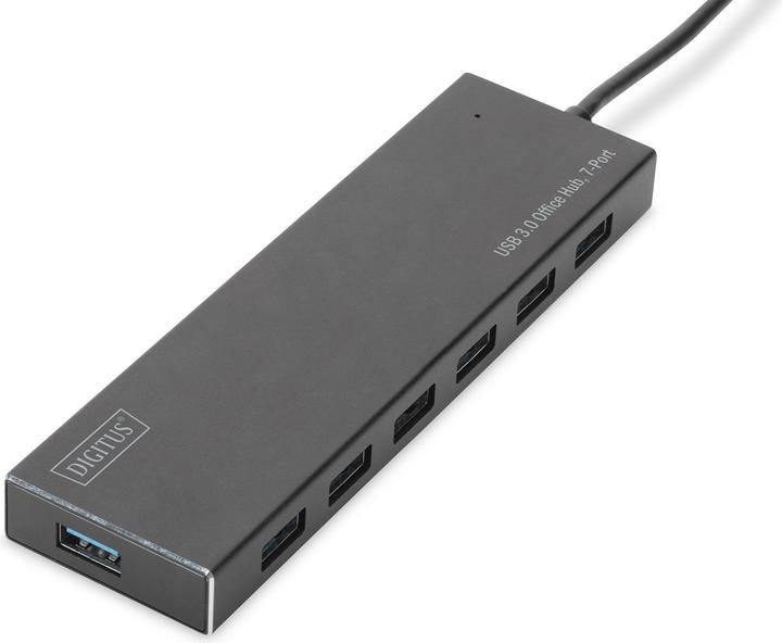 Digitus Hub 7-port USB 3.0 SuperSpeed, Power Supply, HQ aluminum (USB-A, 7 Ports)