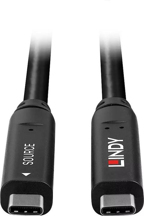 Actual product image Lindy 10m USB 3.2 Gen 2 & DP 1.4 Type C Hybrid Cable (10 m, USB 3.2 Gen 1, 60 W)